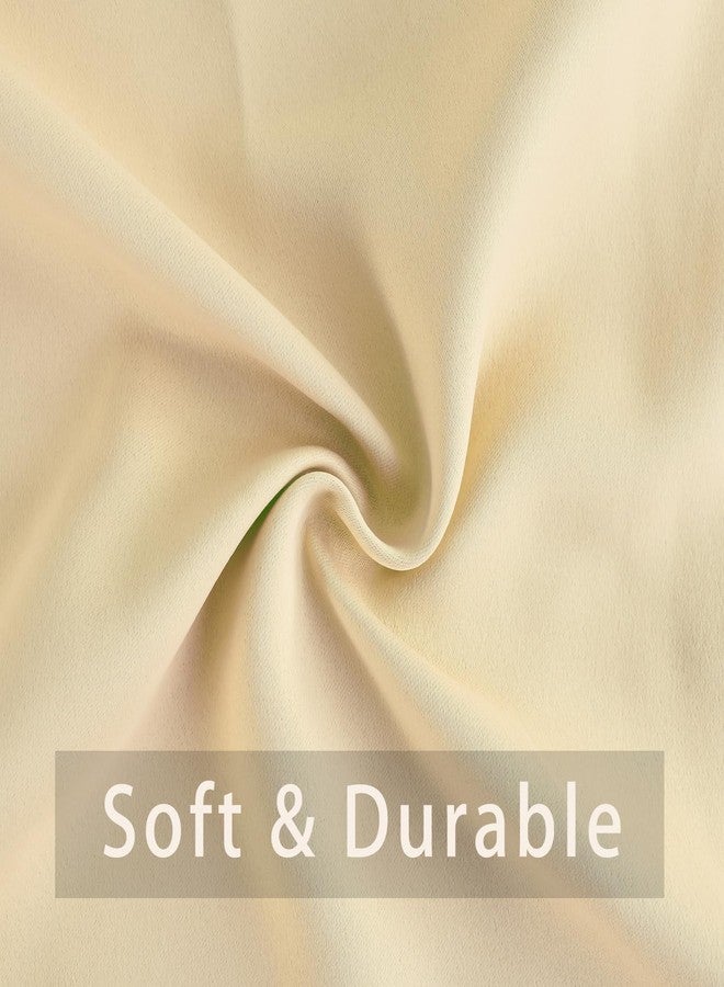UPOPO Beige Tier Curtains 36 inch Room Darkening Kitchen Tiers Bathroom Short Curtain Basement Triple Weave Small Cafe Curtains Window Treatment Set 2 Panels Grommet Top Drapes - Image 2